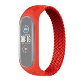 Voor Geschikt voor Xiaomi Mi Band 4/5/6 Universele Siliconen Elasticiteit Weave Vervangende Band Horlogeband, Maat: M 160mm (rood)