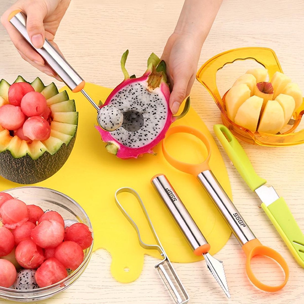 Kit d'outils de sculpture de fruits portables multifonctionnels