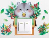 3D Simple Socket Decoratieve Stickers Schakelaar Muurstickers Huishoudelijke Dubbele Heks Beschermhoes (Hamster)