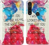 Voor Motorola Moto G8 Play 3D-schilderij Gekleurde tekening Patroon Horizontaal Flip TPU + PU lederen hoes met houder & kaartsleuven & portemonnee & lanyard (Engels alfabet)