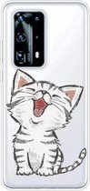 Voor Huawei P40 Pro + schokbestendig geverfd TPU-beschermhoes (lachende kat)