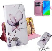 Voor Huawei P Smart 2020 Gekleurde Tekening Horizontale Flip Leren Case met Houder & Kaartsleuf & Portemonnee (Magnolia Bloem)