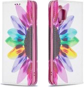 Voor Samsung Galaxy A32 4G Gekleurde Tekening Patroon Onzichtbare Magnetische Horizontale Flip PU Lederen Case met Houder & Kaartsleuven & Portemonnee (Zonnebloem)