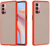 Voor OPPO Reno4 Pro 5G Skin Hand Feeling Series Anti-fall Frosted PC + TPU beschermhoes (rood)