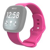Voor Fitbit Versa 3 / Sense siliconen vervangende horlogeband, maat: S (rose rood)
