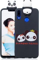 Voor Huawei nova 3i schokbestendig Cartoon TPU beschermhoes (twee panda's)