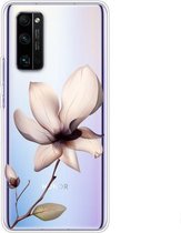 Voor Huawei Honor 30 Pro Gekleurd tekeningpatroon Zeer transparant TPU beschermhoes (Lotus)