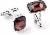 Modieuze manchetknopen met diamanten ingelegd (bruin)-Bruin