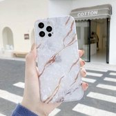 Shell Texture Marble Half Edging TPU beschermhoes voor iPhone 11 Pro (wit)