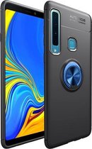 Schokbestendig TPU-hoesje voor Galaxy A9 (2018), met houder (zwartblauw)