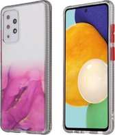 Voor Samsung Galaxy A72 marmeren textuur TPU + pc beschermhoes (roze)