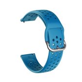 20 mm voor Huami Amazfit GTS / Samsung Galaxy Watch Active 2 / Huawei Watch GT2 42 mm ademende poreuze band met binnenste gesp (hemelsblauw)