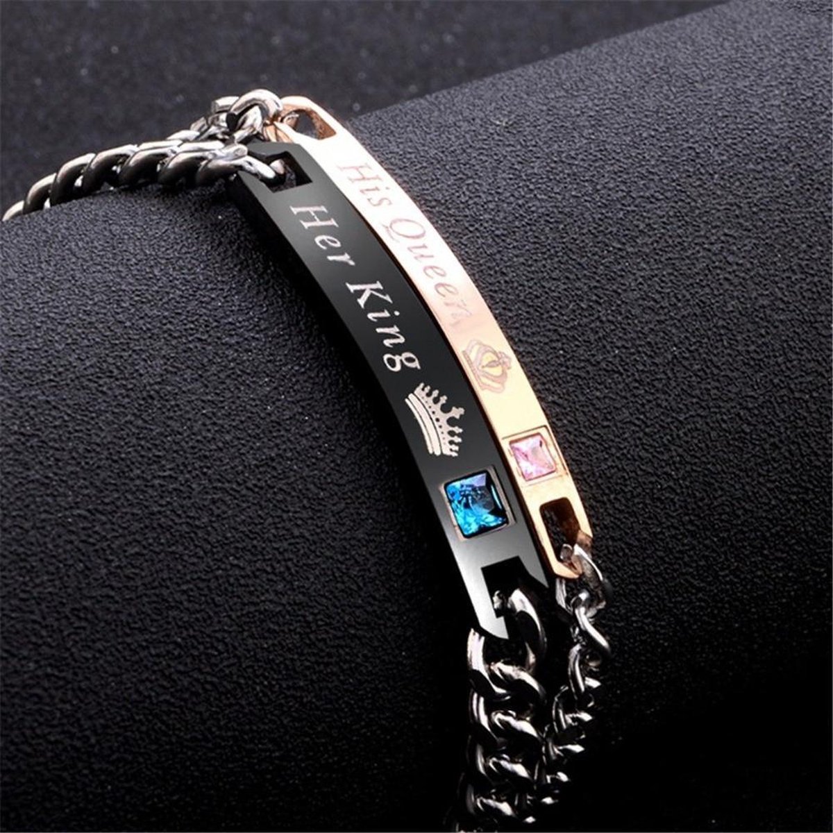 Her King & His Queen Armband Set - Valentijnsdag - Valentijn Cadeautje voor Mannen