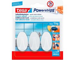 Tesa Powerstrips - 3x st - ovaal - haken - small - klusbenodigdheden - Verwijderbare haken - Opplak haken 3 stuks