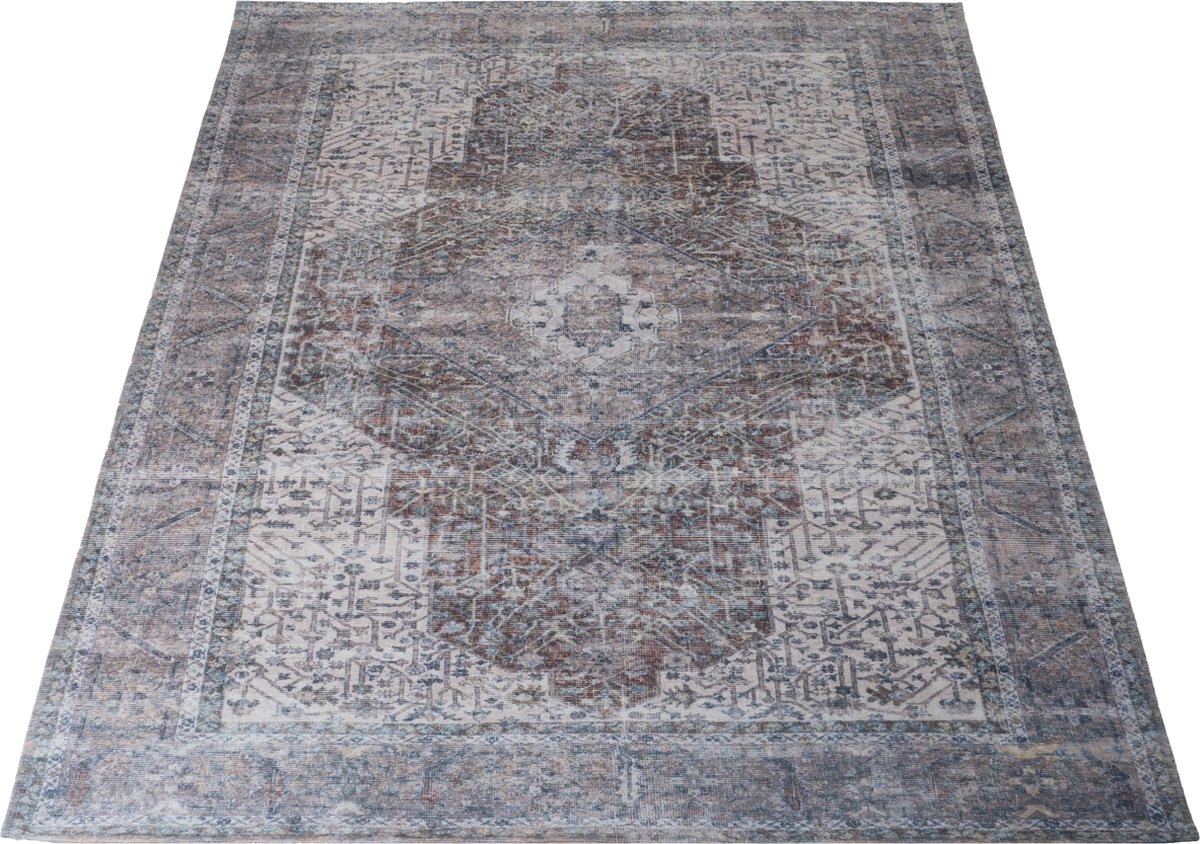 Veer Carpets Vloerkleed Kordi 160 x 230 cm - Laagpolig Vloerkleed – Modern / Tijdloos Design Grijs
