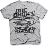 BACK TO THE FUTURE - T-Shirt Doc Brown Time Travel Agency - Grey (S)