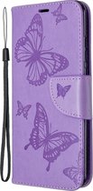 Huawei P Smart (2020) Hoesje - Mobigear - Butterfly Serie - Kunstlederen Bookcase - Paars - Hoesje Geschikt Voor Huawei P Smart (2020)