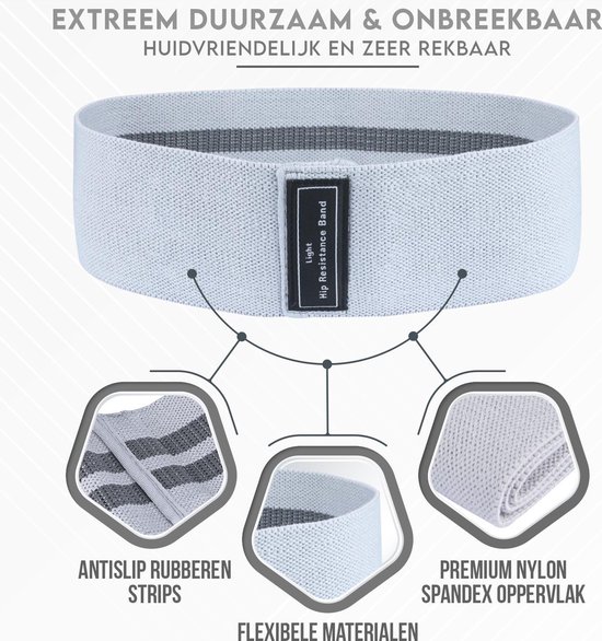 Set van 3 Weerstandsbanden Resistance Band Fitness Elastiek - Bootybands - Full Body Workout