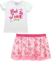 Peppa Pig set - rok + shirt - wit/roze - maat 98/104