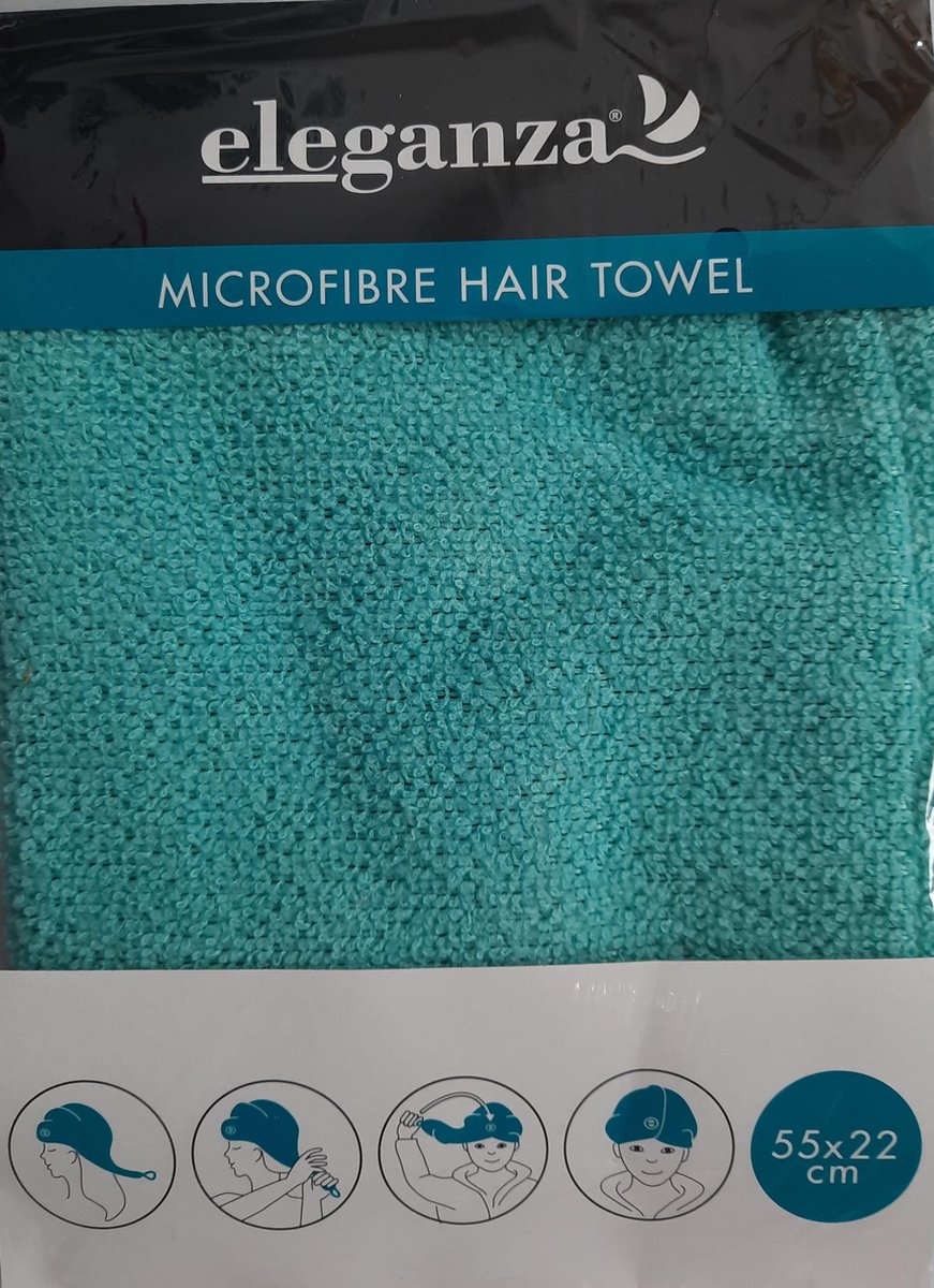 Haarhanddoek groen 55x22 cm - handdoek voor haren