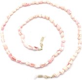 Dielay - Brillenkoord met Schelpen - Ketting voor Zonnebril - Roze