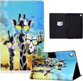 Voor Lenovo Tab M10 Plus Gekleurde Tekening Horizontale Flip Leren Case met Houder & Kaartsleuven & Slaap / Wekfunctie (Gebrilde Herten)