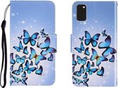 Voor Galaxy A41 Gekleurde tekening Horizontale flip lederen tas met houder & kaartsleuf & portemonnee (veel vlinders)