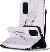 Voor Galaxy A51 Geschilderd Patroon Horizontale Flip Leren Case met Houder & Kaartsleuven & Portemonnee (Wit Gebroken Steen)