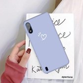 Voor Galaxy A01 Three Dots Love-heart Pattern Colorful Frosted TPU telefoon beschermhoes (lichtpaars)