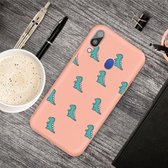 Voor Galaxy A40 Cartoon Animal Pattern Shockproof TPU beschermhoes (oranje dinosaurussen)