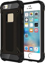 Tough Armor TPU + pc-combinatiehoes voor iPhone SE & 5 & 5s (zwart)