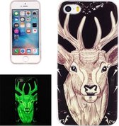 Voor iPhone 5 & 5s & SE Noctilucent Deer Pattern IMD Vakmanschap Zachte TPU Cover Case