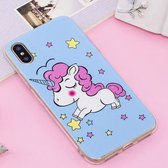 Voor iPhone X / XS Noctilucent IMD Horse Pattern Soft TPU Back Case Protector Cover