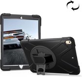 Voor iPad Pro 10,5 inch 360 graden rotatie pc + siliconen beschermhoes met houder en handriem (zwart)