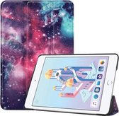 Galactic Nebula Pattern Custer Texture Horizontale Flip PU lederen tas voor iPad Mini 2019 / Mini 4, met drie-vouwbare houder en slaap- / wekfunctie