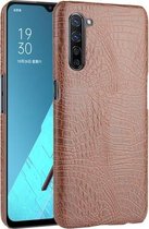 Voor OPPO K7 5G schokbestendige krokodiltextuur pc + PU-hoes (bruin)