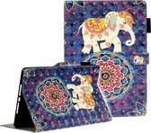 Voor iPad 10.2 3D-reliëfpatroon Horizontale lederen flip-hoes met houder & kaartsleuven en portemonnee (olifant)