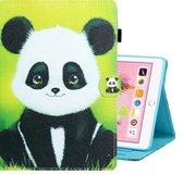 Voor iPad 10.2 / Air 10.5 (2019) Gekleurde tekening Horizontale flip PU lederen tas met houder & kaartsleuf & slaap- / wekfunctie (Panda)
