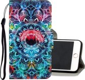 Voor iPhone 6 Plus / 6s Plus 3D Gekleurde Tekening Horizontale Flip PU Leren Case met Houder & Kaartsleuven & Portemonnee (Mandala)