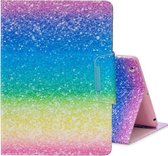 Voor iPad 2 / nieuwe iPad (iPad 3) / 4 gekleurde tekening patroon horizontale flip lederen tas met houder & kaartsleuf & portemonnee (gestreepte regenboog zand)