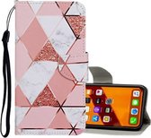 Voor iPhone 11 Gekleurd tekeningpatroon Horizontaal lederen flip-hoesje met houder & kaartsleuven en portemonnee (marmer)