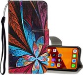 Voor iPhone 11 Gekleurd tekeningpatroon Horizontaal leren flip-hoesje met houder & kaartsleuven & portemonnee (kleurrijke bloemen)