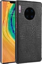 Voor Huawei Mate 30 Pro schokbestendige krokodiltextuur pc + PU-hoes (zwart)