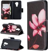 Voor Huawei Mate 30 Lite Patroon Gekleurde Tekening Horizontale Leren Flip Case met Houder & Kaartsleuven & Portemonnee (Lotus)