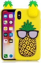 Voor iPhone XS Max 3D Cartoon patroon schokbestendig TPU beschermhoes (grote ananas)