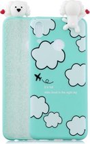 Voor Huawei Y9 (2019) schokbestendig Cartoon TPU beschermhoes (wolken)