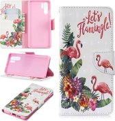 3D Gekleurde Tekening Patroon Horizontale Flip Leren Case voor Huawei P30 Pro, met Houder & Kaartsleuven & Portemonnee (Engels Flamingo)