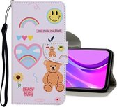 Voor Samsung Galaxy Note 20 5G Gekleurde Tekening Patroon Horizontale Flip Leren Case met Houder & Kaartsleuven & Portemonnee (Beer)