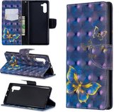 3D-gekleurde tekening patroon horizontale flip lederen tas met houder & kaartsleuven & portemonnee voor Galaxy Note10 (vlinder)