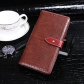 Voor OPPO Reno5 5G idewei Crocodile Texture Horizontale Flip lederen tas met houder & kaartsleuven & portemonnee (Jujube Red)